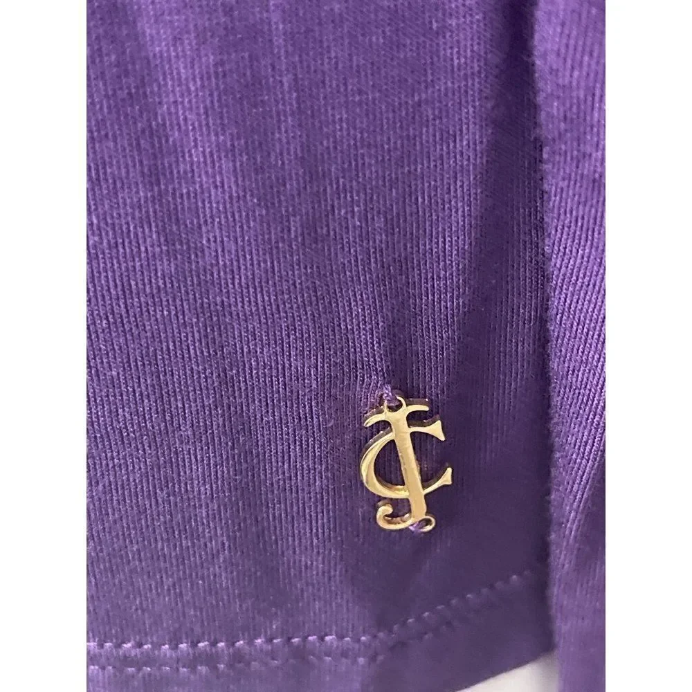 Juicy Couture Women Purple Long Sleeve Mesh  Detail Top Size XS